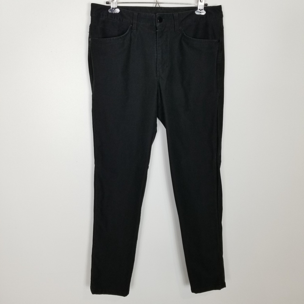 Lululemon ABC Pants Men Sz 33 Slim Tech Canvas Washed Black Performance